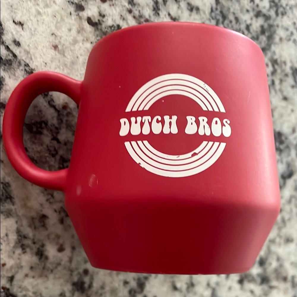 Dutch Bros Red Ceramic Coffee Mug